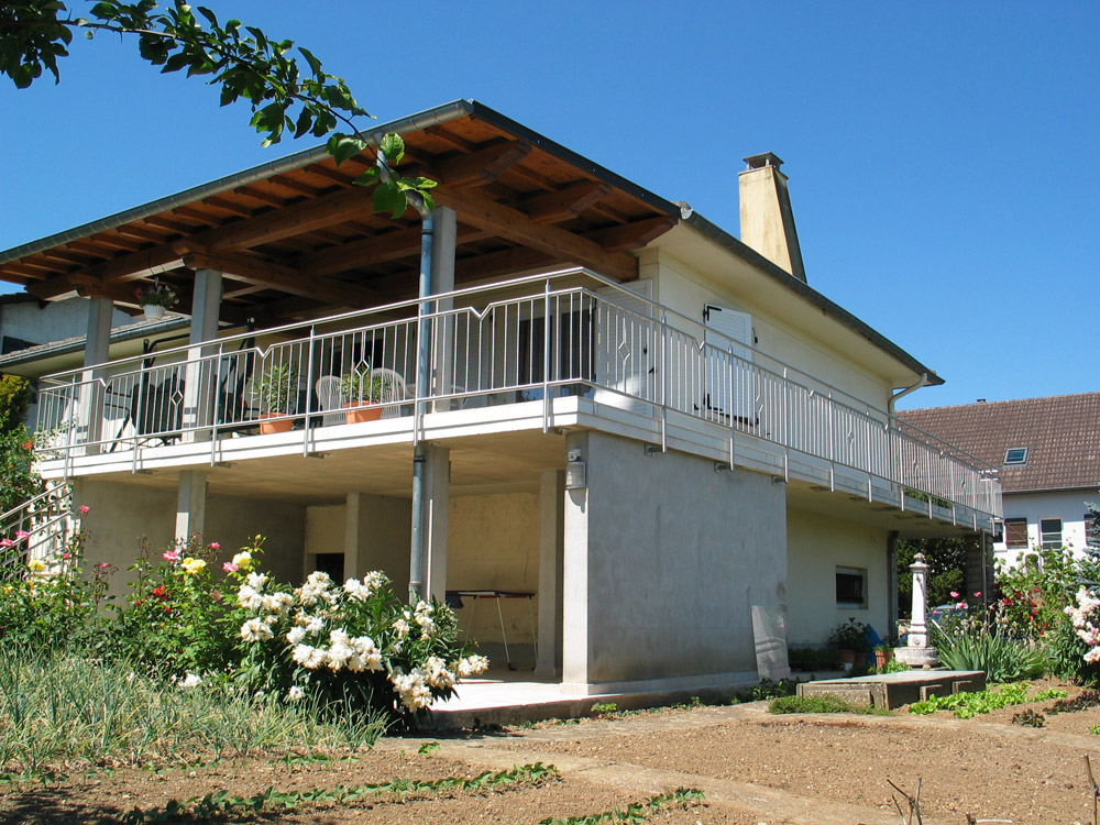 Terrasse et construction d'un garage